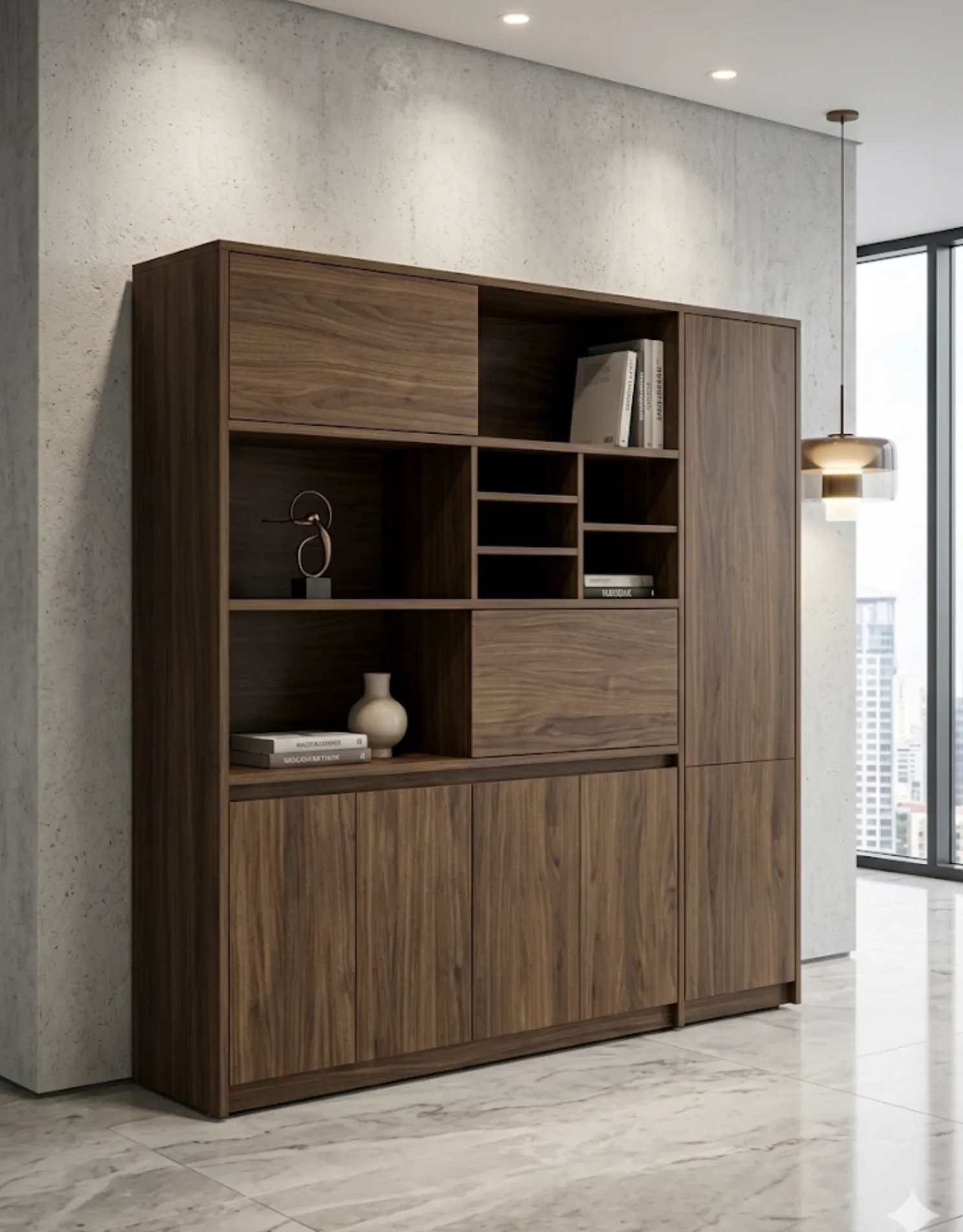 Estante Executiva com Nichos e Portas